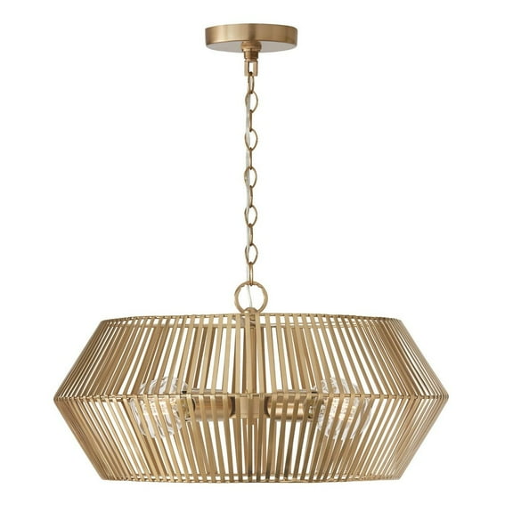 Capital Lighting 330341 Kaiya 4 Light 22" Wide Cage Pendant - Brass