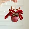 thumbnail image 4 of Christmas Bell Decorations 4.3in Antler Bow Pinecone Bells Mixed Pendant Christmas Tree Window Car Hanging Decoration, 4 of 6