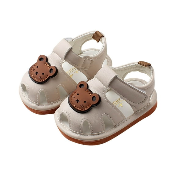 Virmaxy Toddler Fashion Non-slip Toddler Baby Summer Sandals Soft Soled Slip Baby Shoes Baby Walking Shoes Whistle Shoes Baby Shoes Children's Shoes Beige 0 Months