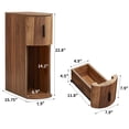 thumbnail image 3 of LEFHDA Narrow Set of 2 Nightstands for Living Room, Slim Bedside Cabinets Small Spaces, Mid-Century Modern Wooden Farmhouse End Tables for Bedroom(Walnut), 3 of 10