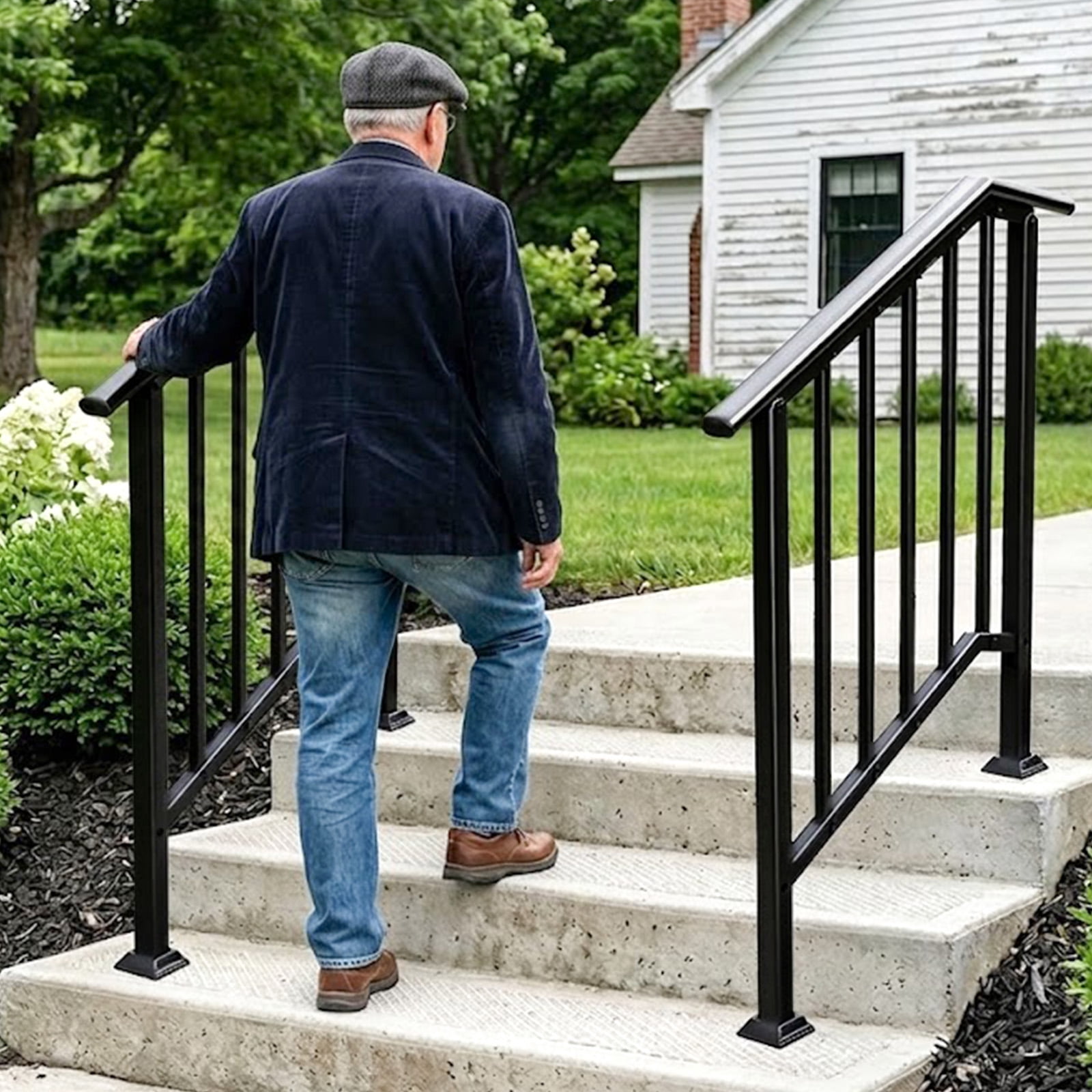 Handrails for Outdoor Steps Fits 2 to 3 Steps