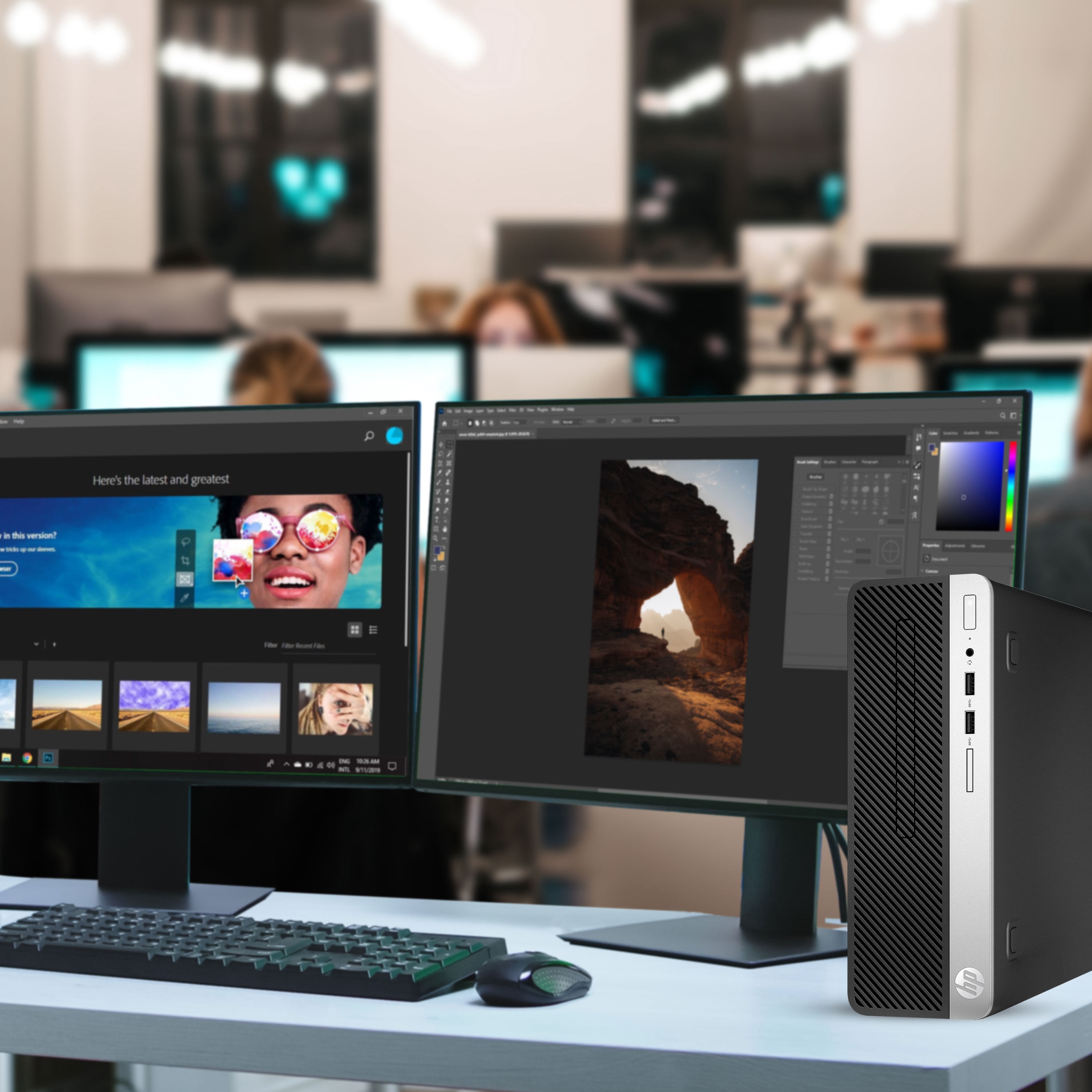 Restored HP G3 Gaming Desktop SFF PC Computer Intel Core i5-6500 6th Gen. 16GB DDR4 RAM, 128 GB SSD+ 500 GB HDD, 22" LED Monitor, NVIDIA GT 1030 2GB, Bto WiFi, Windows 10 Pro (Refurbished)