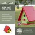 thumbnail image 4 of Outdoor Leisure Products Model GM30RL Wren Bird House Made of High Density Poly Resin in Bright Red and Lime, 4 of 7