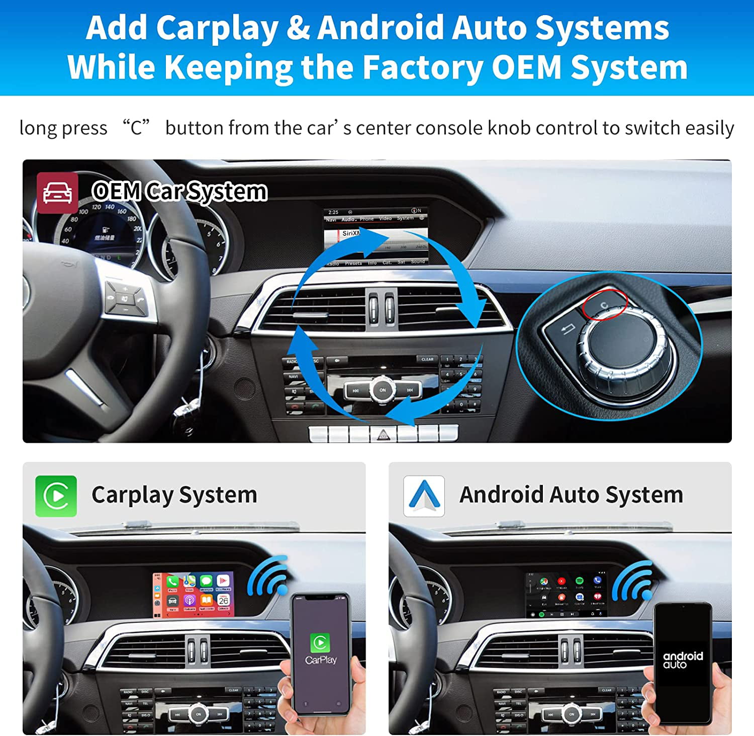 Wireless CarPlay Android Auto Module for Mercedes Benz NTG 4.5/ 5.0 Ai