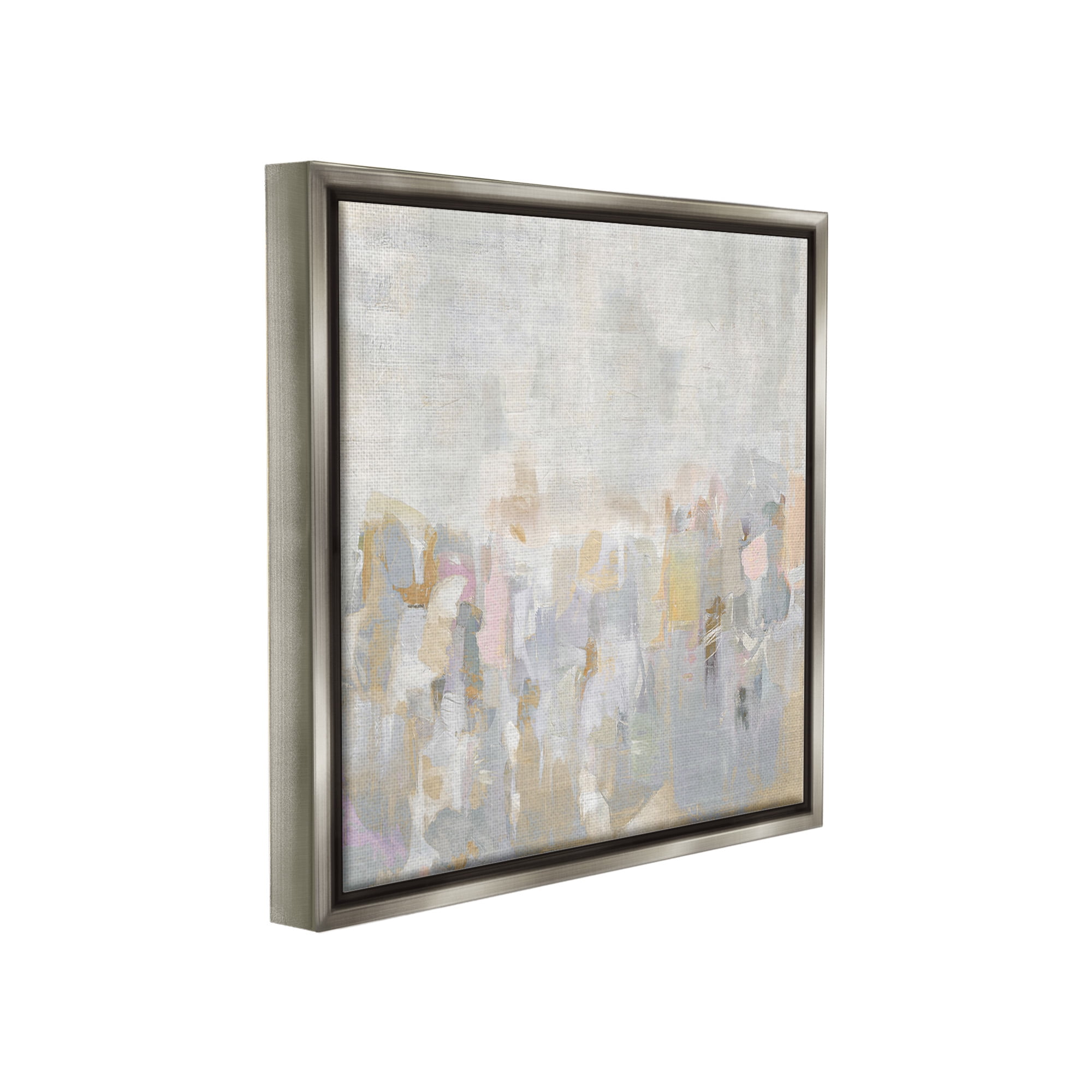 Stupell Industries Grey Gradient Landscape Abstract Painting Gray Floater Framed Canvas Art Print Wall Art, 25 x 25