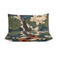 thumbnail image 4 of Quilt Cover Set Fashionable Printed Bedding Covers with Pillowcase Home Textiles, Koi Fish Vintage Flower King (90"x102"), 4 of 5