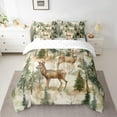 thumbnail image 2 of Homewish Wild Deer 7-Piece Twin Bedding Sets,Woodland Animal Bedding Comforter Set,Tropical Botanical Pine Tree Sheet Sets For Men Women,Microfiber Bedroom Decor Reversible, 2 of 8