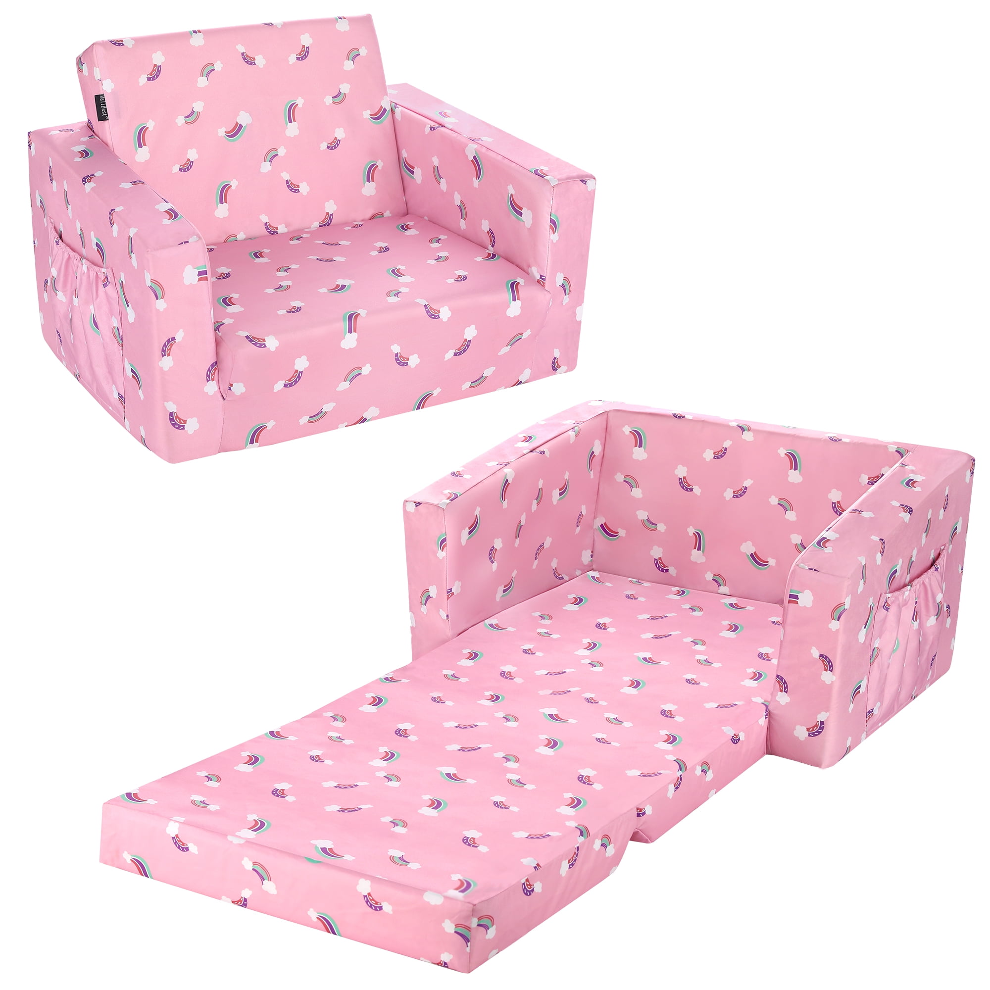 Kids Sofas Children's Sofa Bed Baby's Upholstered Couch Sleepover Chair