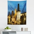 thumbnail image 1 of European Tapestry, Charles Bridge Tower Dusk Czech Repuclic Prague Architecture Scenes from Europe, Fabric Wall Hanging Decor for Bedroom Living Room Dorm, 5 Sizes, Multicolor, by Ambesonne, 1 of 1