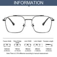 thumbnail image 2 of Vintage Classic Men Women Optical Spectacle Eyeglass Blue Ray Blocking Metal Anti-Blue Light Glasses Frame Eyewear Square Eyeglasses Computer Goggles BLACK SILVER, 2 of 8