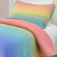 thumbnail image 4 of Rainbow Ombre Quilt Rainbow/Turquoise 3Pc Set Full/Queen, 4 of 8