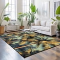 thumbnail image 3 of Area Rugs 4'x6'. Palm Tree Carpet Runner Indoor Outdoor Rugs Home Decor Aesthetic, Retro Summer Botanical Tropical Plant Leaves Non Slip Mats Washable Accent Rug for Living Room Bedroom, 3 of 8