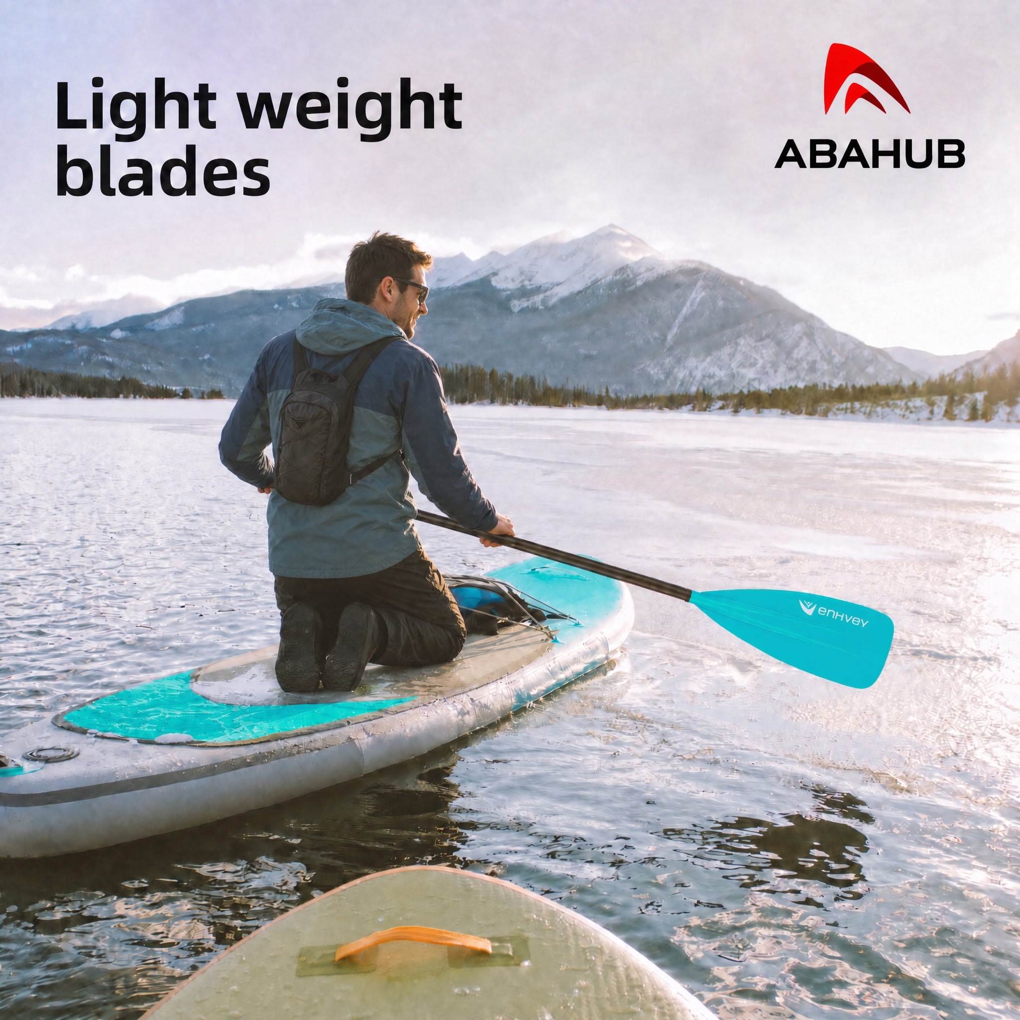 AbahubFit Adjustable SUP Paddle (3-Piece) Lightweight Stand-up Paddle Oars for Paddleboard, Aluminum Alloy Shaft 68" - 84"