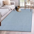 thumbnail image 2 of Vintage Sky Blue Living Room Rug 4x6 Washable Area Rug for Bedroom, Non-Slip Dining Room Rugs Farmhouse Retro Solid Color Linen Texture Indoor Carpet for Kitchen Entryway Office Nursery Laundry, 2 of 7