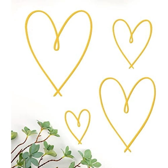 4 Pieces Metal Heart Wall Art Decor Love Heart Wall Sign Ornaments for Bedroom Living Room Decoration(Gold)