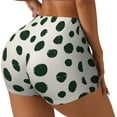 thumbnail image 2 of Fotbe Abstract Green Polka Dot Seamless Shorts, Womens Workout Shorts High Waist Stretch Booty Short for Gym/Yoga/Running/Biking-Small, 2 of 9