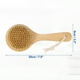 thumbnail image 2 of Unique Bargains 1 Pcs Wood Bath Brush Back Scrubber for Shower Brown with Handle Brown-7.9 Inch, 2 of 7