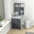 thumbnail image 4 of Gymax Table Murale Pliante Convertible avec Tableau Noir/gris, 4 of 10