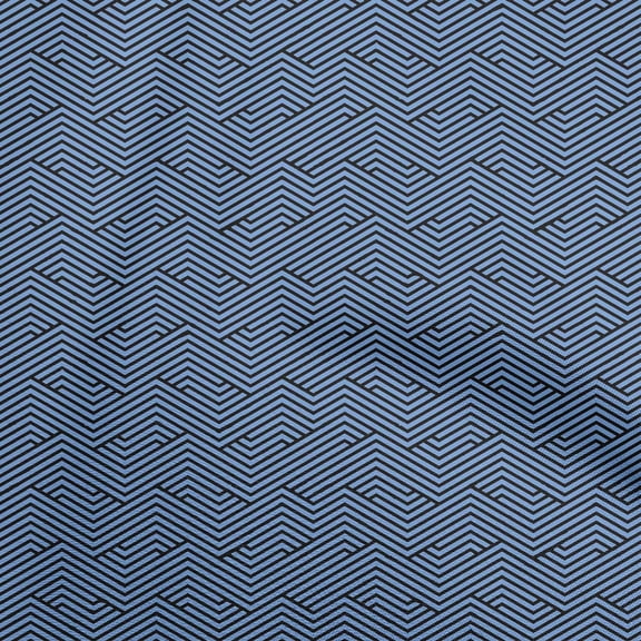 oneOone Cotton Poplin Blue Fabric Moire Fabric For Sewing Printed Craft Fabric By The Yard 56 Inch Wide