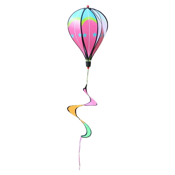Hot Air Balloon Wind Spinner Colorful Sequins Striped Hanging Wind Spinners Spiral for Indoor Outdoor Garden Yard Decor