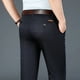 thumbnail image 5 of Pantalones casuales de negocios finos de verano para hombre, con 6 opciones de color, cómodos, de mezcla de algodón elástico, clásicos, rectos, sueltos, negros, 5 of 5