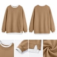 thumbnail image 3 of Horkkom Sweatshirt for Women Crew Neck Casual Oversized Sweatshirts Contrast Pullover Trendy Fall Sweatshirts XXL, 3 of 8