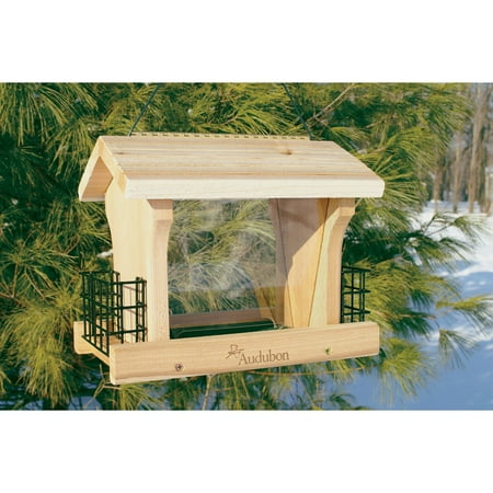 Brass Natural Feeder - Wood Link Large Ranch Feeder with Suet Screen