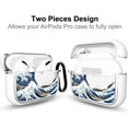 thumbnail image 2 of AirPods Pro Case, AirPods Pro Case, Cool Tokyo Wave Clear Case Design with Luxe Metal Ring Shockproof Protective Cover Case for AirPods Pro, 2 of 7