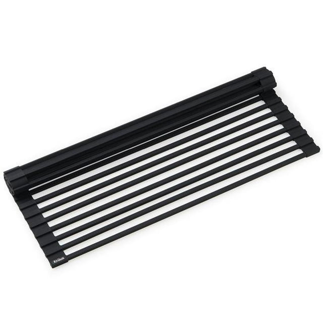 Kraus KRM-11BL Multipurpose Over Sink Roll-Up Dish Drying Rack - Matte Black