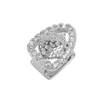 Unique Bargains 1 Pc Fake Grills Hip Hop Lion Head Teeth Grillz Silver Tone