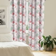 thumbnail image 2 of Ambesonne Starfish Curtains, Doodle Fauna and Flora, Pair of 28"x63", Dark Coral Pale Pink, 2 of 5