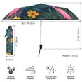thumbnail image 3 of FORMRS Travel Umbrella Folding Auto Open Close Windproof Rain UV Protection, Yellow Floral Flamingo, 3 of 8