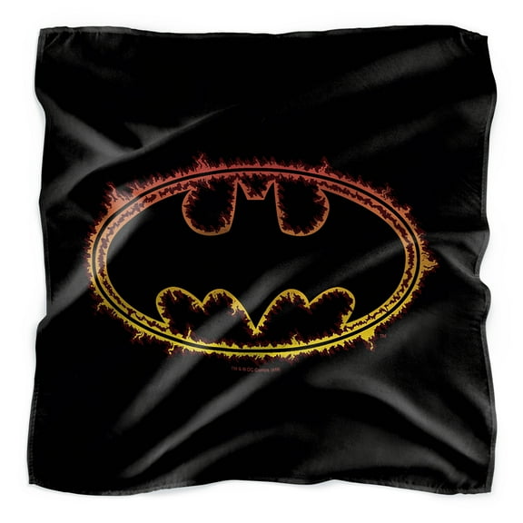 Batman Flame Outlined Logo Bandana (21 in x 21 in)