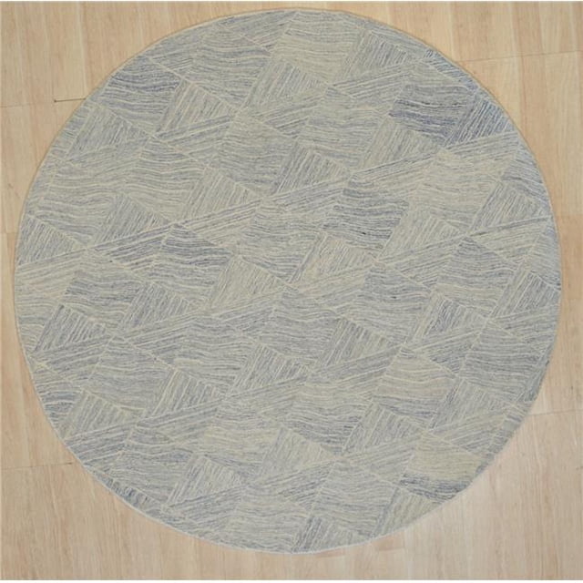 EORC KC40105BL6X6R 6 x 6 ft. Modern Transitional Hand Tufted Area Rug, Multi Color & Denim