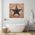 thumbnail image 4 of Western Texas Star Barn Canvas Wall Art, Rustic Brown Wood Grain Framed Wall Decor Modern Artwork Prints Painting for Living Room, Bedroom, Kitchen & Cafe Decor 8x8 Inch, 4 of 9
