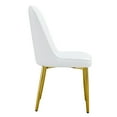 thumbnail image 5 of Modern dining chairs sets with PU leather backrest and Gold Metal legs for Kitchen, Bedroom and office, White, 5 of 16