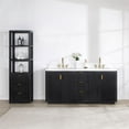 thumbnail image 2 of Cadiz 72" Double Vanity in Fir Wood Black with Composite top in Lightning White, 2 of 18