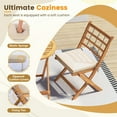 thumbnail image 5 of Barara King 3 Pieces Acacia Wood Patio Bistro Set with Cushions-White, 5 of 7
