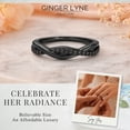 thumbnail image 4 of Queena Sterling Silver Black Wedding Band for Women Half Eternity Cz Anniversary Ring by Ginger Lyne Collection, 4 of 7