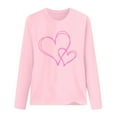 thumbnail image 4 of Valentine's Day Womens T Shirt Cute Graphic Long Sleeve Casual Lover Heart Shirts Pullover Tops Comfortable Loose T-Shirts for Women Pink L, 4 of 4