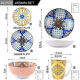 thumbnail image 5 of vancasso, Series Jasmin, 40-Piece Porcelain Dinnerware Set, Multicolour Dinner Set, Service for 8, 5 of 7