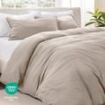 thumbnail image 6 of Bare Home Washed Duvet Cover Set - Ultra-Soft - Premium 1800 Collection - 3 Piece - Oversized Queen, Pebble, 6 of 8