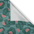 thumbnail image 6 of Ambesonne Nature Art Valance & Curtain, Palm Leaves Watermelons, 55"x45", Green and Coral, 6 of 7