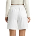 thumbnail image 4 of DHFJKG Womens Linen Shorts High Waist Casual Summer Loose Fit Drawstring Shorts With Pockets Beach Stylish Bottoms, 4 of 5