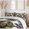 thumbnail image 3 of Ambesonne Trippy Duvet Cover Set, Psychedelic Frog Esoteric, Calking, Lime Green Apricot Teal, 3 of 5