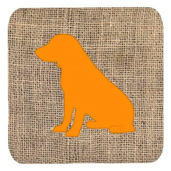Boykin Spaniel Burlap And Orange Foam Coasters - Set 4, 3.5 x 3.5 In.