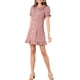 thumbnail image 2 of Vestido casual de cuadros con cuello Peter Pan y volantes para mujer Inspire Chic, color rosa, 2 of 6