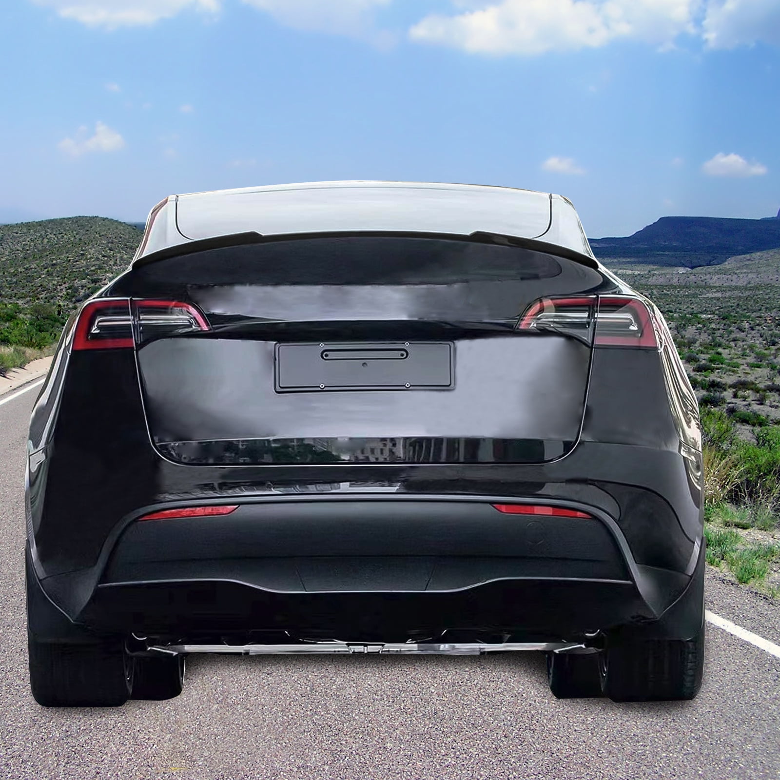 Ikon Motorsports Trunk Spoiler for 2020-2025 Tesla Model Y IKON Style ABS Rear Wing Lip Matte Black