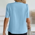 thumbnail image 6 of Enridrech Womens Dressy Short Sleeve Blouse Fashion V Neck Pleated Button down Tops for Women Summer Office Top, 6 of 6