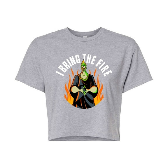 Disney Villains - Hades I Bring The Fire - Juniors Cropped Cotton Blend T-Shirt